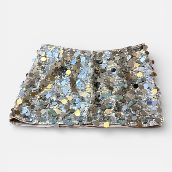 Finesse Dresses & Skirts - Finesse Gold Silver Sequin Disco Mini Skirt Festival Party